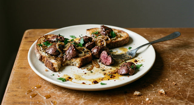 Chicken Livers on Toast with Truffle'd Hot Honey