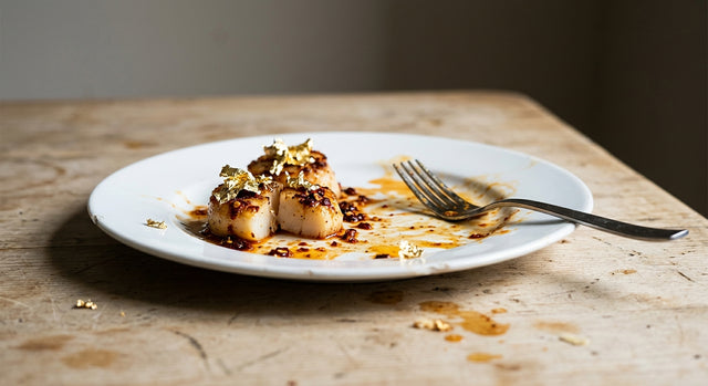 Gold Leaf Seared Scallops