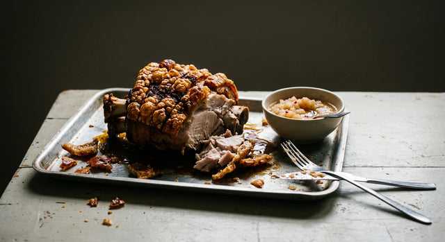 Old Red Pork Knuckle with Spicy Apple Sauce