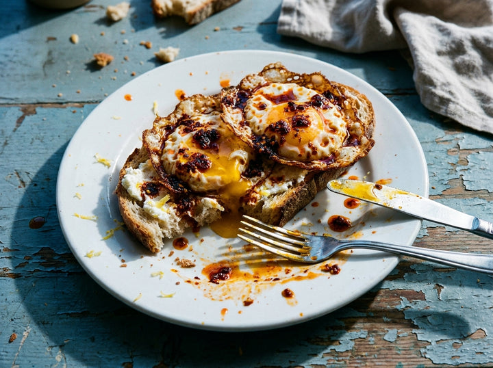 Chilli Oil Fried Eggs, made with Plateit Italian Chilli Oil