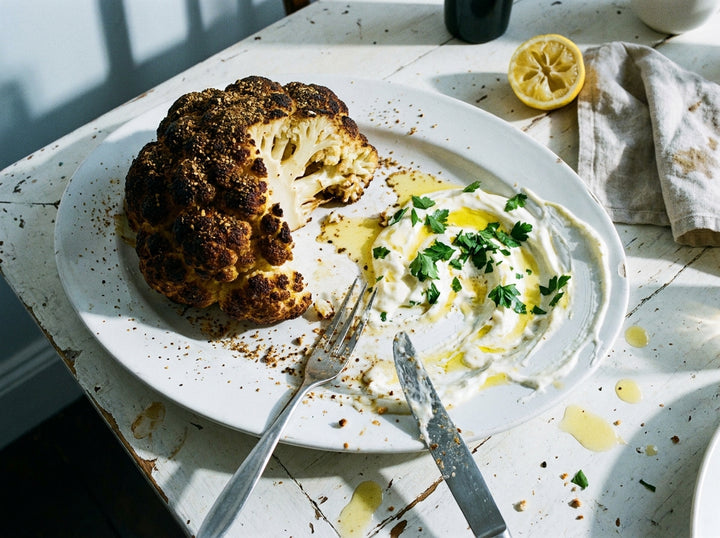 Angel Dust Whole Roast Cauliflower, made with Plateit Angel Dust BBQ Rub