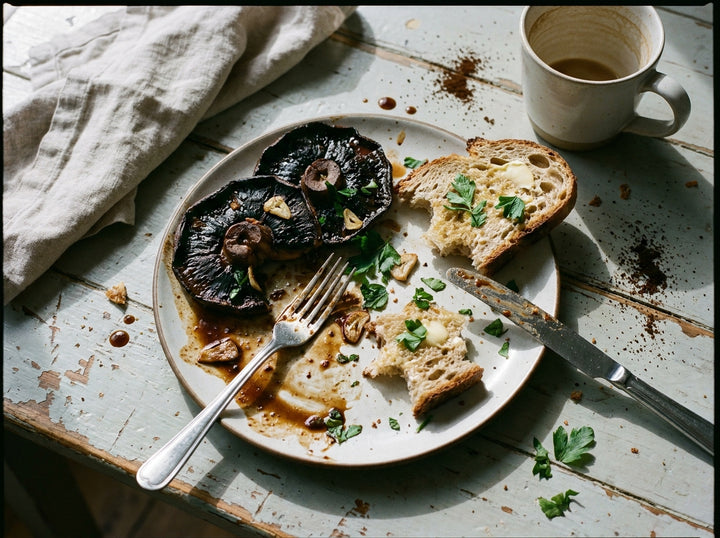 Café Mocha Roast Mushrooms, made with Plateit Cafe Mocha BBQ Rub