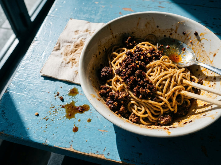 Extra Hot Dan Dan Mince, made with Plateit Extra Hot Chilli Crunch