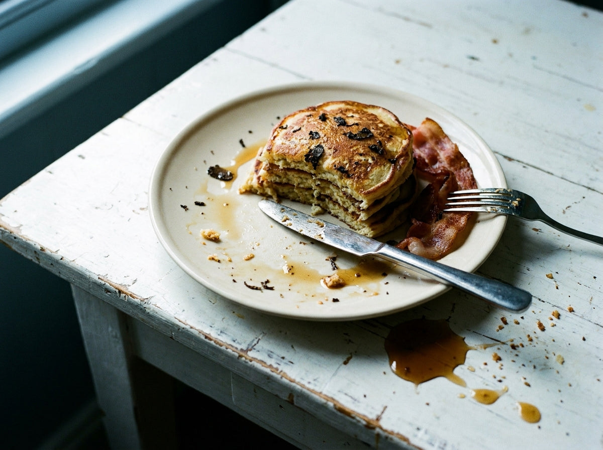 Truffle'd Hot Honey Ricotta Hotcakes, made with Plateit Truffle'd Hot Honey Drizzle