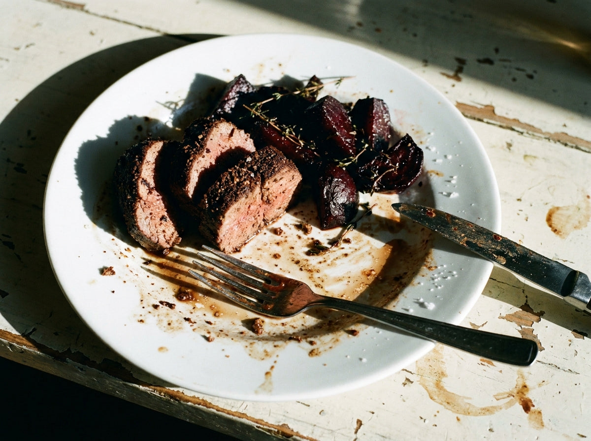 Cervena Venison with Café Mocha Rub, made with Plateit Cafe Mocha BBQ Rub