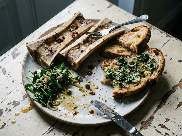Bone Marrow and Parsley Toast, made with Plateit French Vinaigrette
