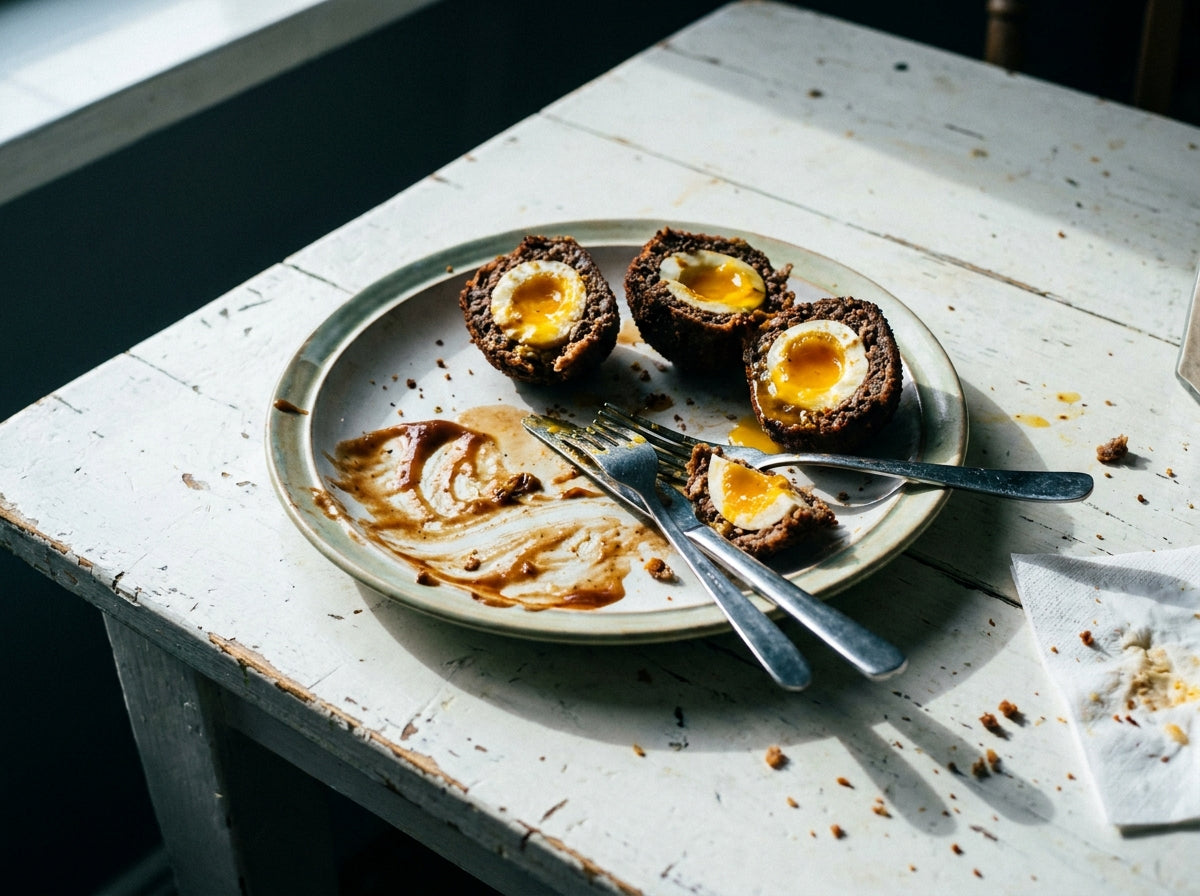 Old Red Scotch Eggs, made with Plateit Old Red BBQ Rub