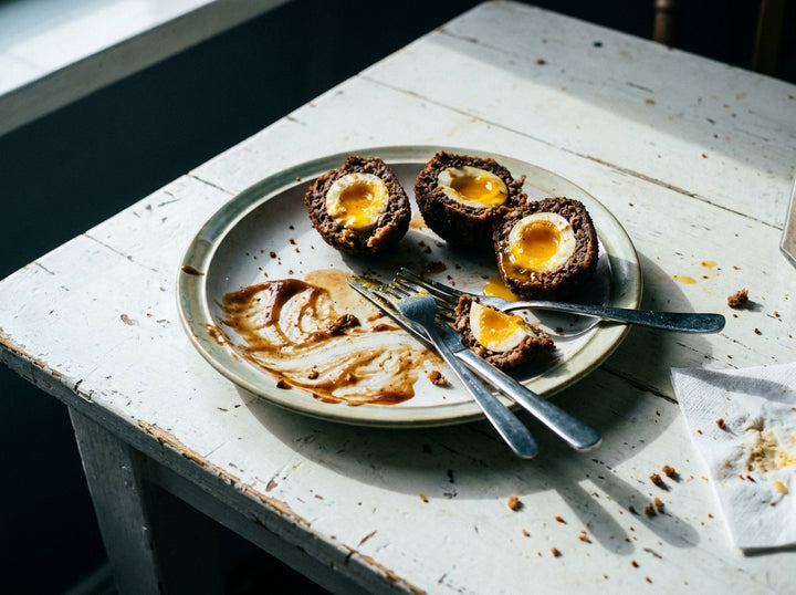 Old Red Scotch Eggs, made with Plateit Old Red BBQ Rub