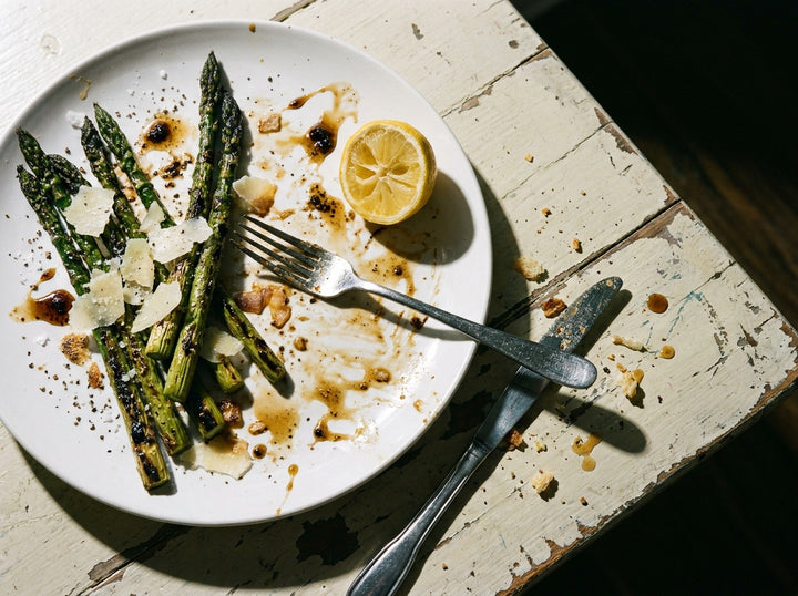 Grilled Asparagus with Truffle'd Hot Honey, made with Plateit Truffle'd Hot Honey Drizzle