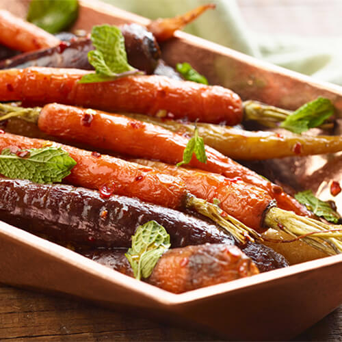 Roasted Carrots with Hot Honey Drizzle