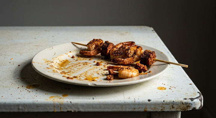 Angel Dust Prawn and Chorizo Skewers