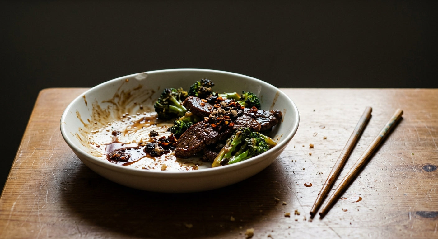 Beef and Broccoli Stir Fry with Truffle Chilli Crunch