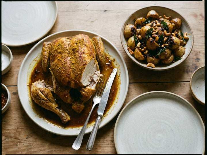 Bombay Roast Chook with Crunch Potatoes made with Plateit Bombay Chilli Crunch