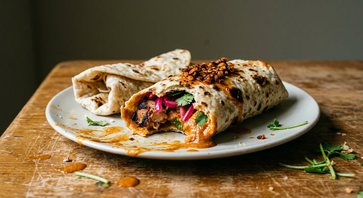 Butter Chicken Roti with Bombay Chilli Crunch