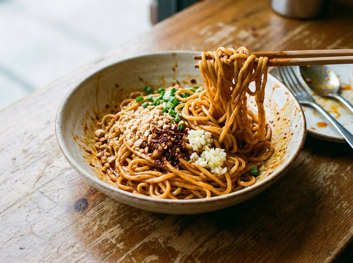 Chilli Oil Noodles made with Plateit Japanese Peanut Rayu