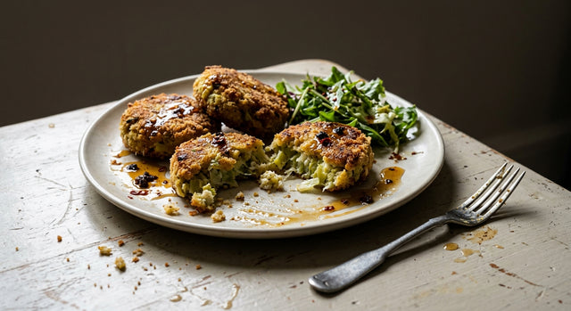 Glamorgan Patties with Truffle'd Hot Honey