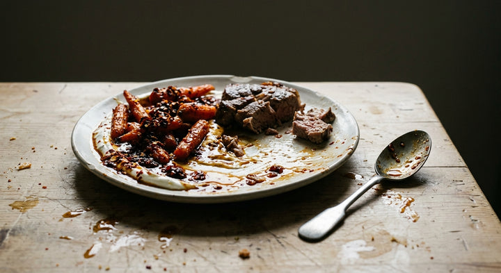Hot Honey Carrots, Labneh and Lamb Rump