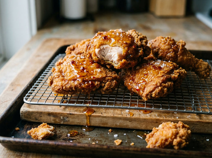 Hot Honey Fried Chicken made with Plateit Hot Honey Drizzle
