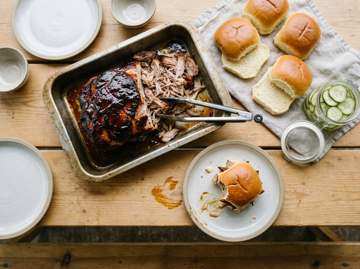 Hot Honey Glazed Slow-Roast Pork Shoulder made with Plateit Hot Honey Drizzle