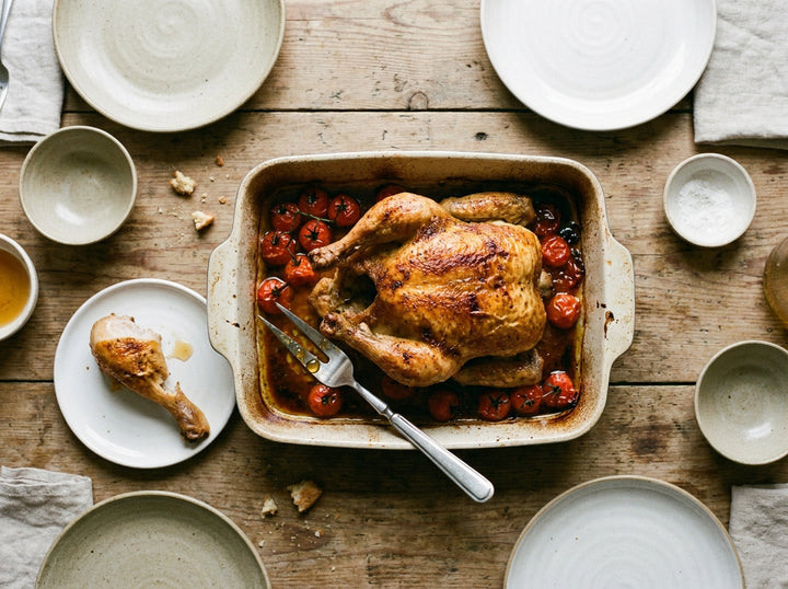 Hot Honey Roast Chook made with Plateit Hot Honey Drizzle