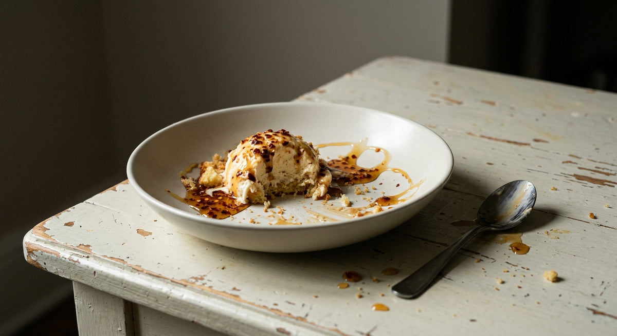 Hot Honey Sundae with Brioche Crumbs