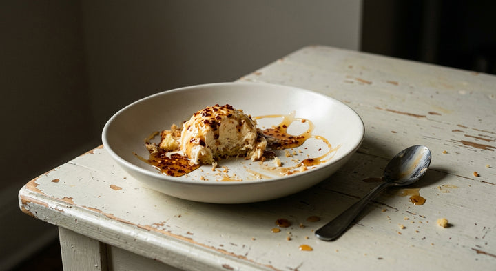 Hot Honey Sundae with Brioche Crumbs