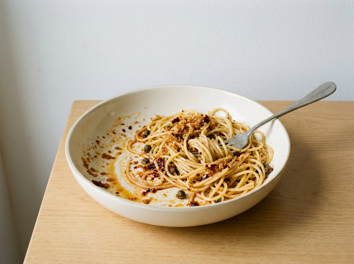 Italian Chilli Crunch Pasta made with Plateit Italian Chilli Crunch