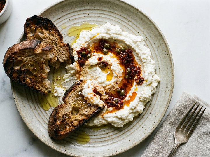 Italian Chilli Crunch Whipped Ricotta made with Plateit Italian Chilli Crunch