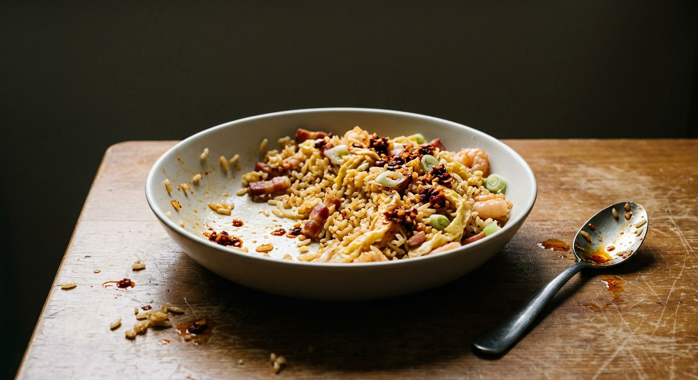 Loaded Fried Rice with Bacon and Prawns