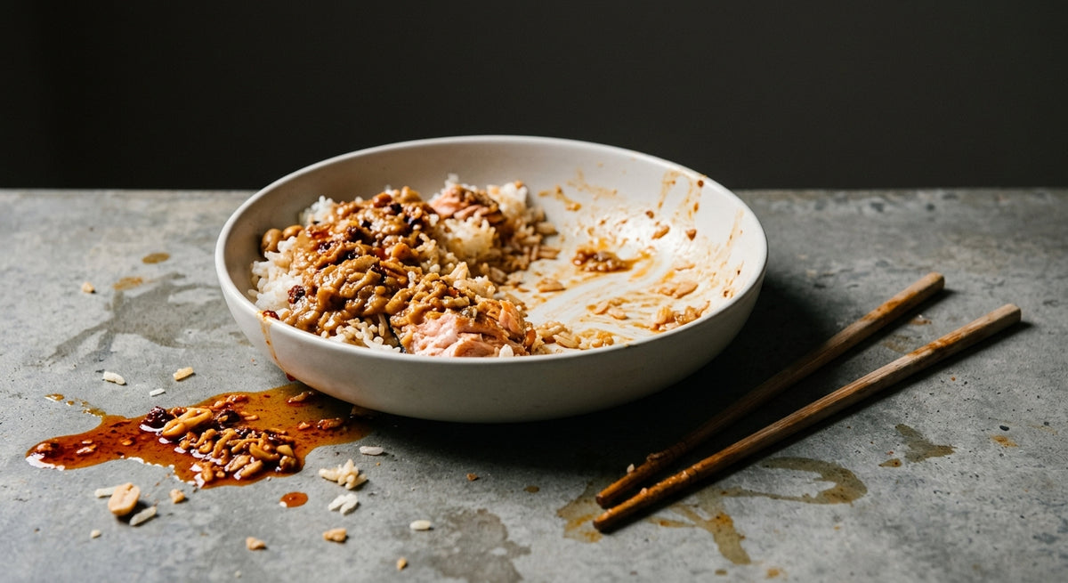 Peanut Rayu Salmon Rice Bowl