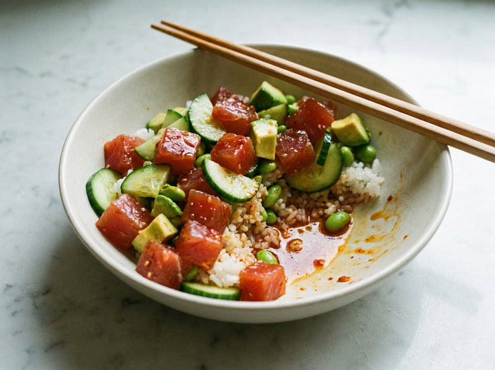 Rayu Tuna Bowl made with Plateit Japanese Peanut Rayu