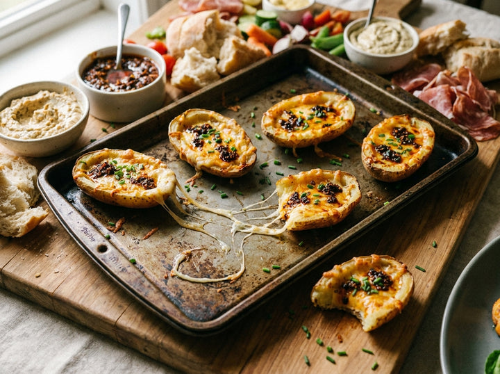 Truffle Chilli Potato Skins made with Plateit Truffle Chilli Crunch